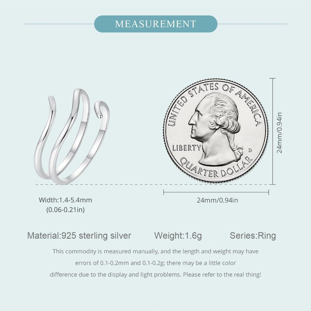 925 Sterling Silver Simple Multi-Layer Leaf Adjus… - image 6